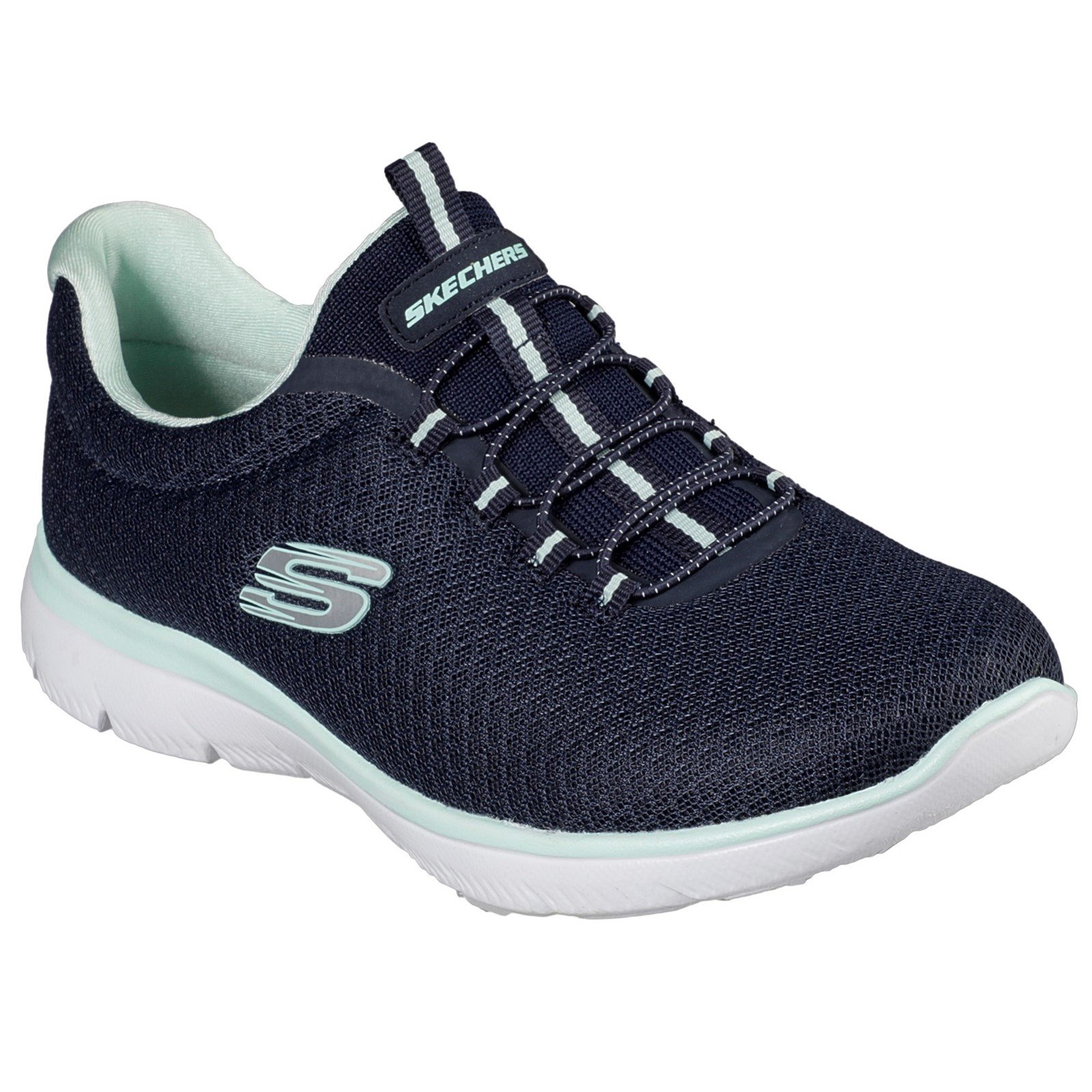 Skechers Women's Summits Slip On Trainer Various Colours 30708 - Navy/Aqua 7
