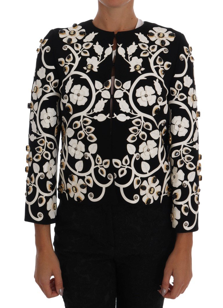 Dolce & Gabbana Women's Baroque Floral Crystal Jacket Multicolor JKT1042 - IT38|XS