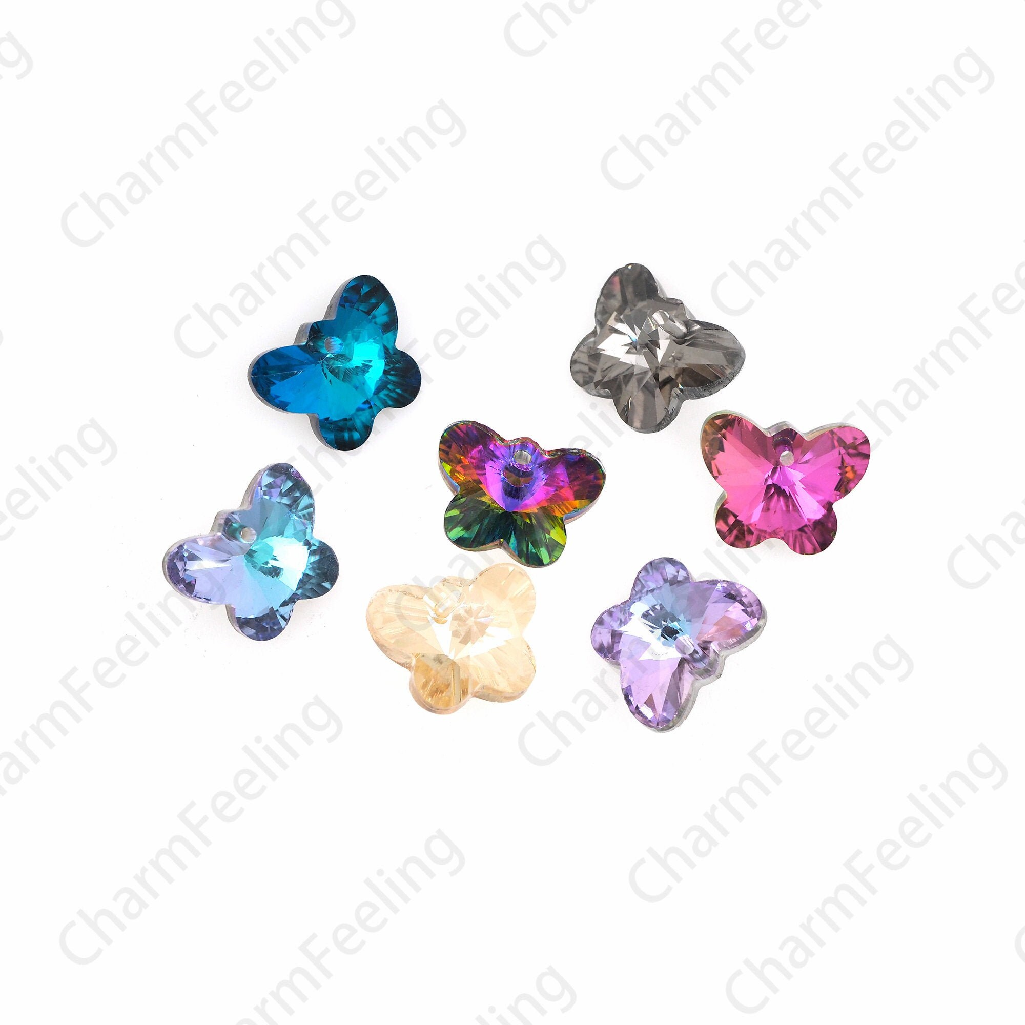 72Pcs Crystal 6754 Pendant, Butterfly Necklace, Multi-Color Optional, Diy Jewelry Accessories