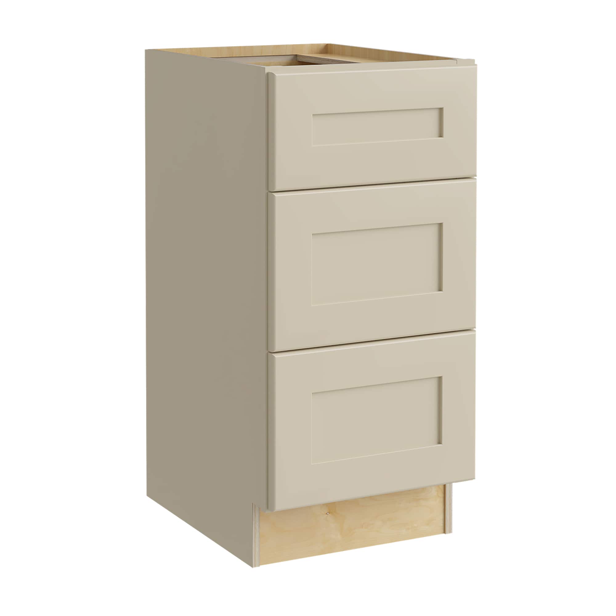 Luxxe Cabinetry 12-in W x 34.5-in H x 24-in D Norfolk Blended Cream Painted Drawer Base Fully Assembled Semi-custom Cabinet in Off-White | BD12-NBC