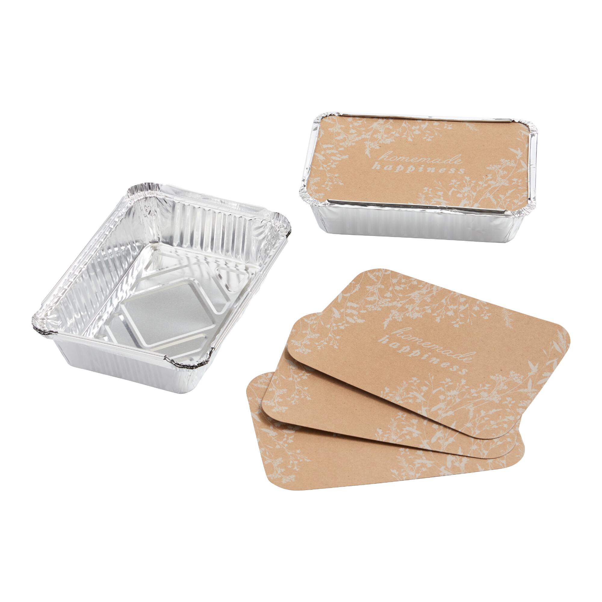 Rectangular Homemade Happiness Bake Away Pans 4 Pack: Multi - Aluminum by World Market