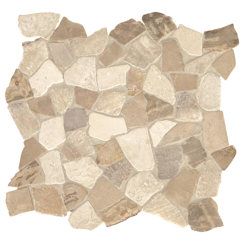 American Olean Delfino Stone Sumatran Earth Blend 12-in x 12-in Unglazed Natural Stone Pebble Stone Look Floor Tile | DG86PEBMSCC1P