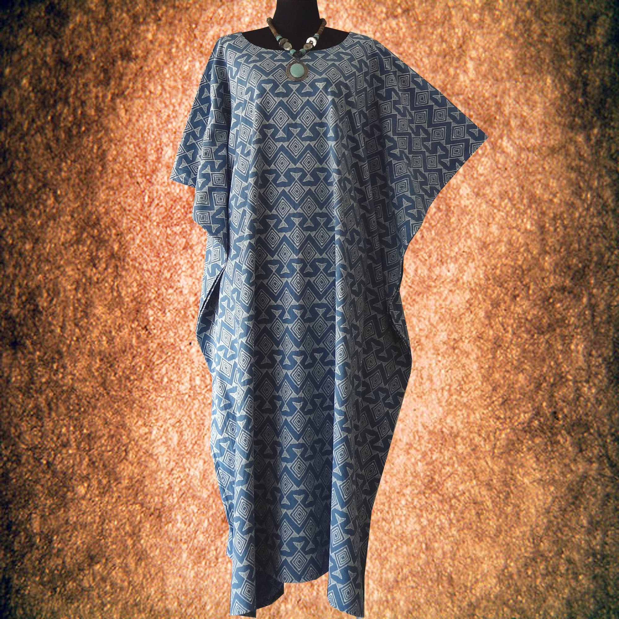 Durable Japanese Tradition Cotton Blend Kaftan Caftan Dress