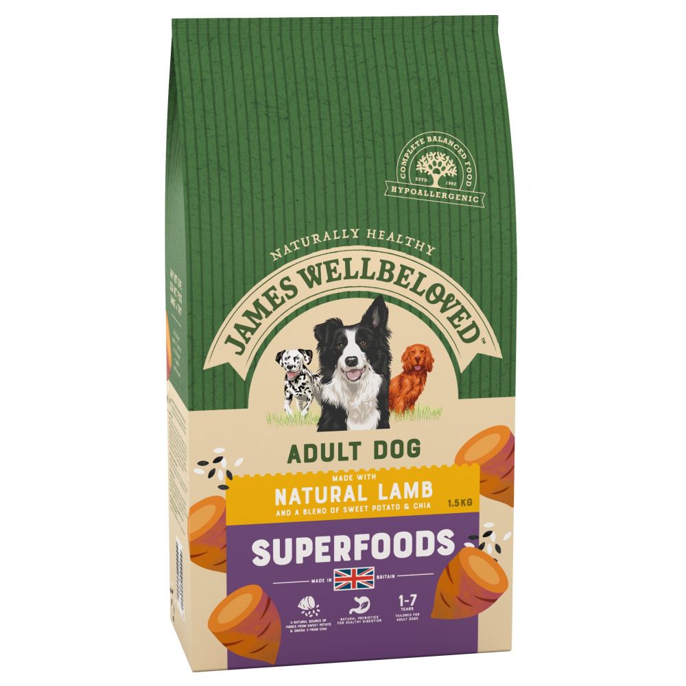 James Wellbeloved Adult Superfoods - Lamb with Potato & Chia - 1.5kg