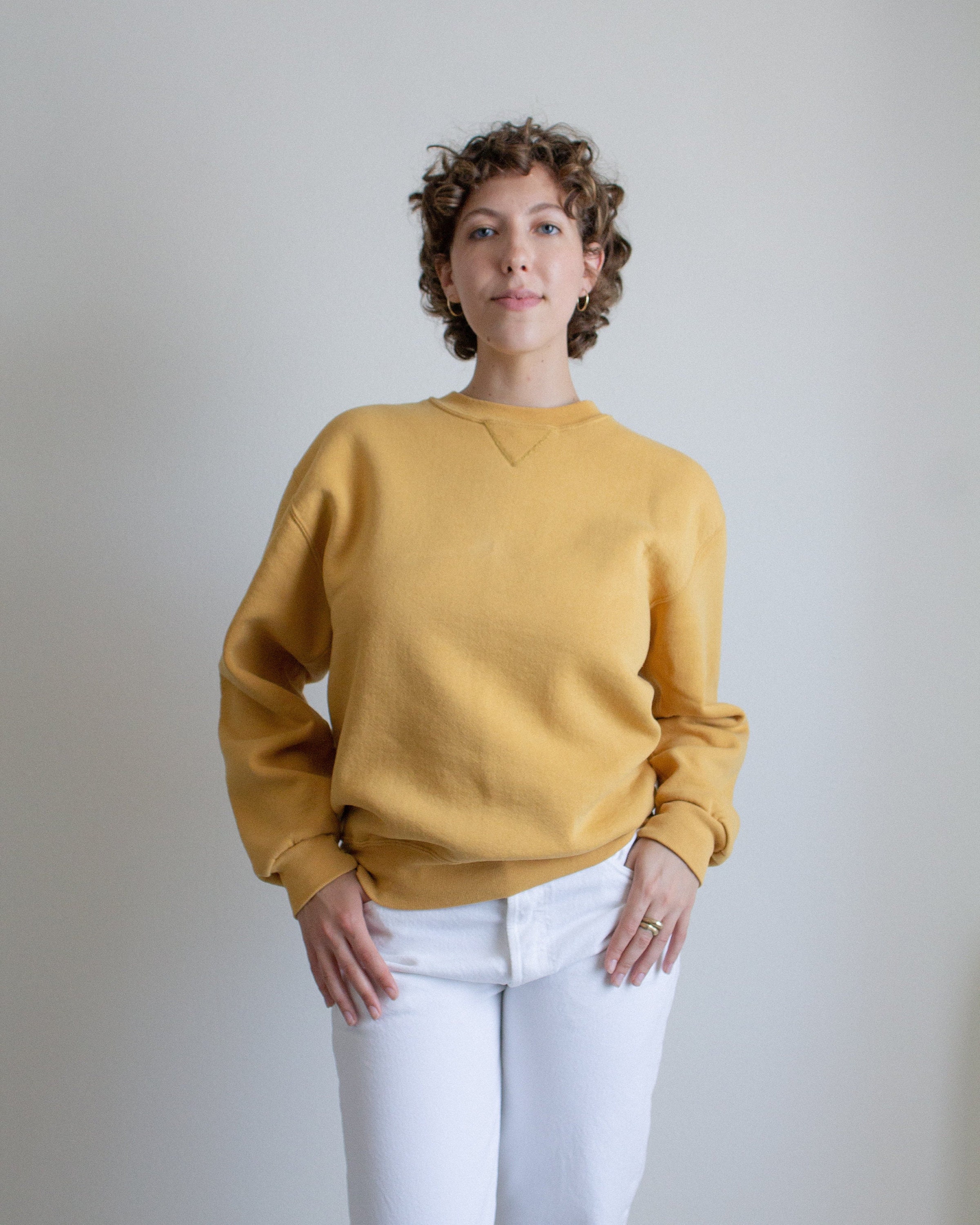 Vintage Gold Cotton Blend Sweatshirt // L | 2146