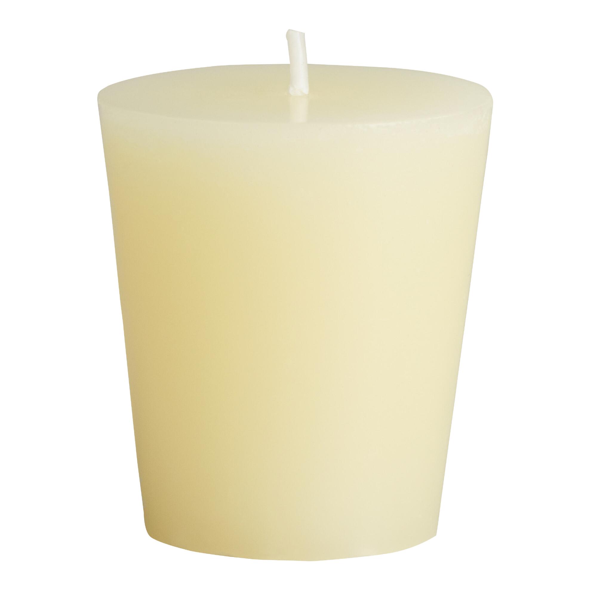 Ivory Unscented Votive Candles 12 Pack: White - Wax by World Market