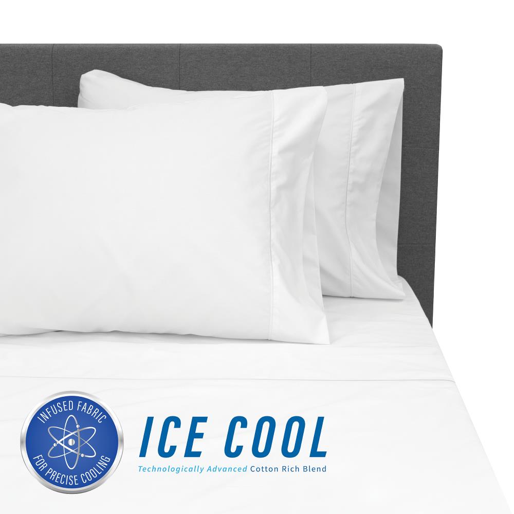 SensorPEDIC Ice Cool 400 Thread Count Sheet-Set Twin Cotton Blend 3-Piece Bed Sheet in White | 10311
