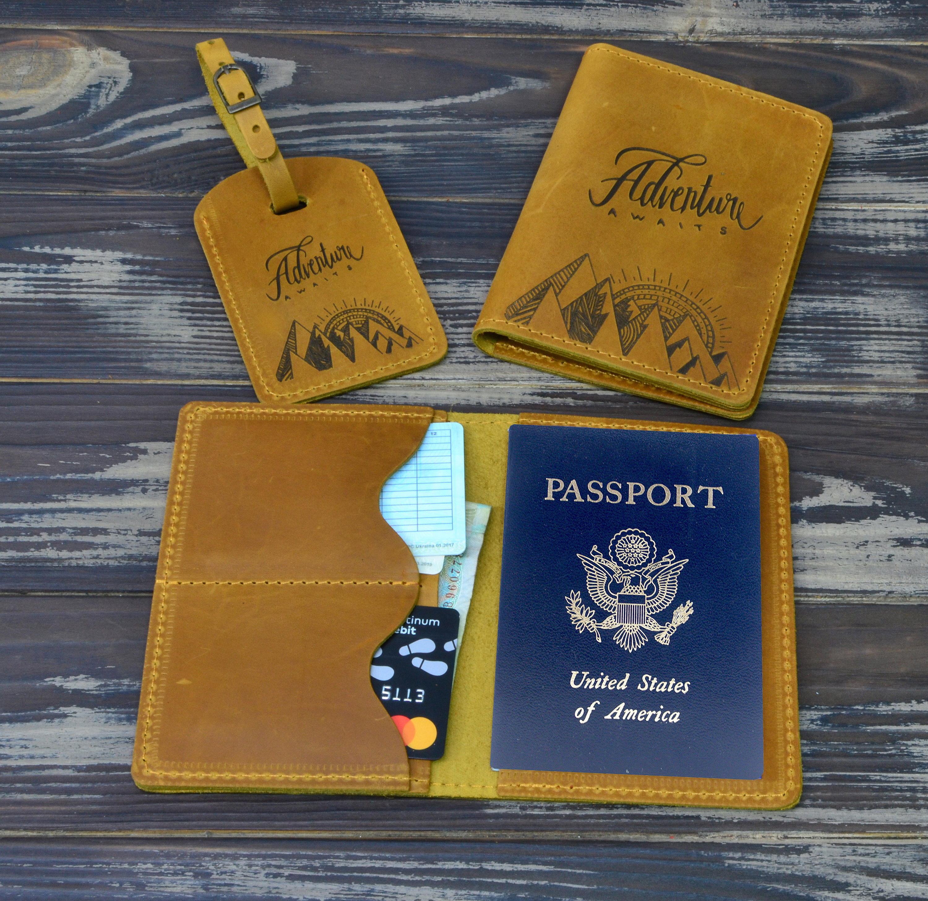 Leather Passport Holder, Passport Cover Personalized, Case, Wallet, Travel Gift, Wanderlust Traveler's Gift