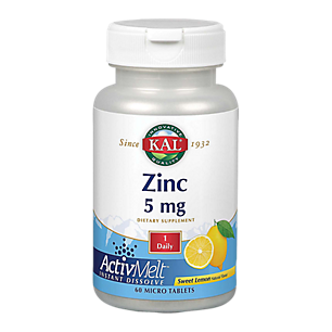 Zinc - Instant Dissolve - Natural Sweet Lemon Flavor - 5 MG (60 Micro Tablets)