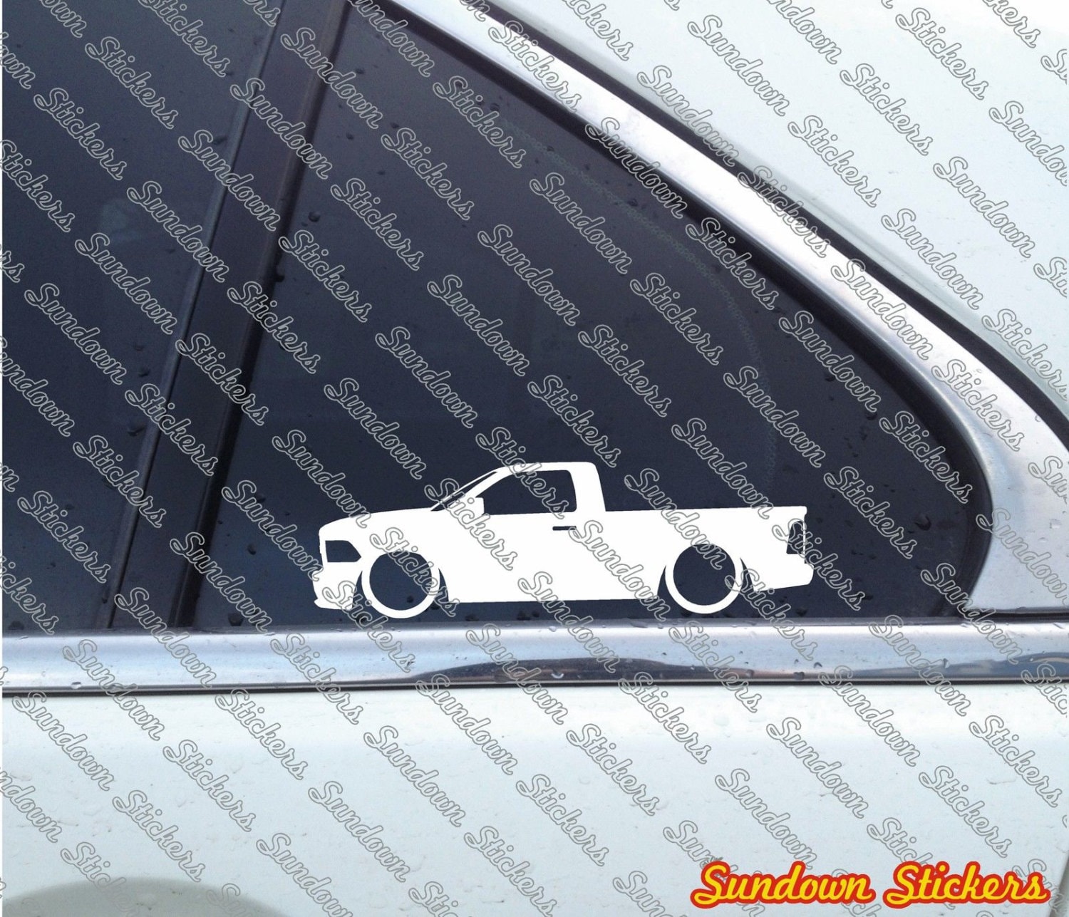 2x Low Car Outline Stickers - For Dodge Ram Regular Cab | 4Th Gen; 2010- Pickup L849
