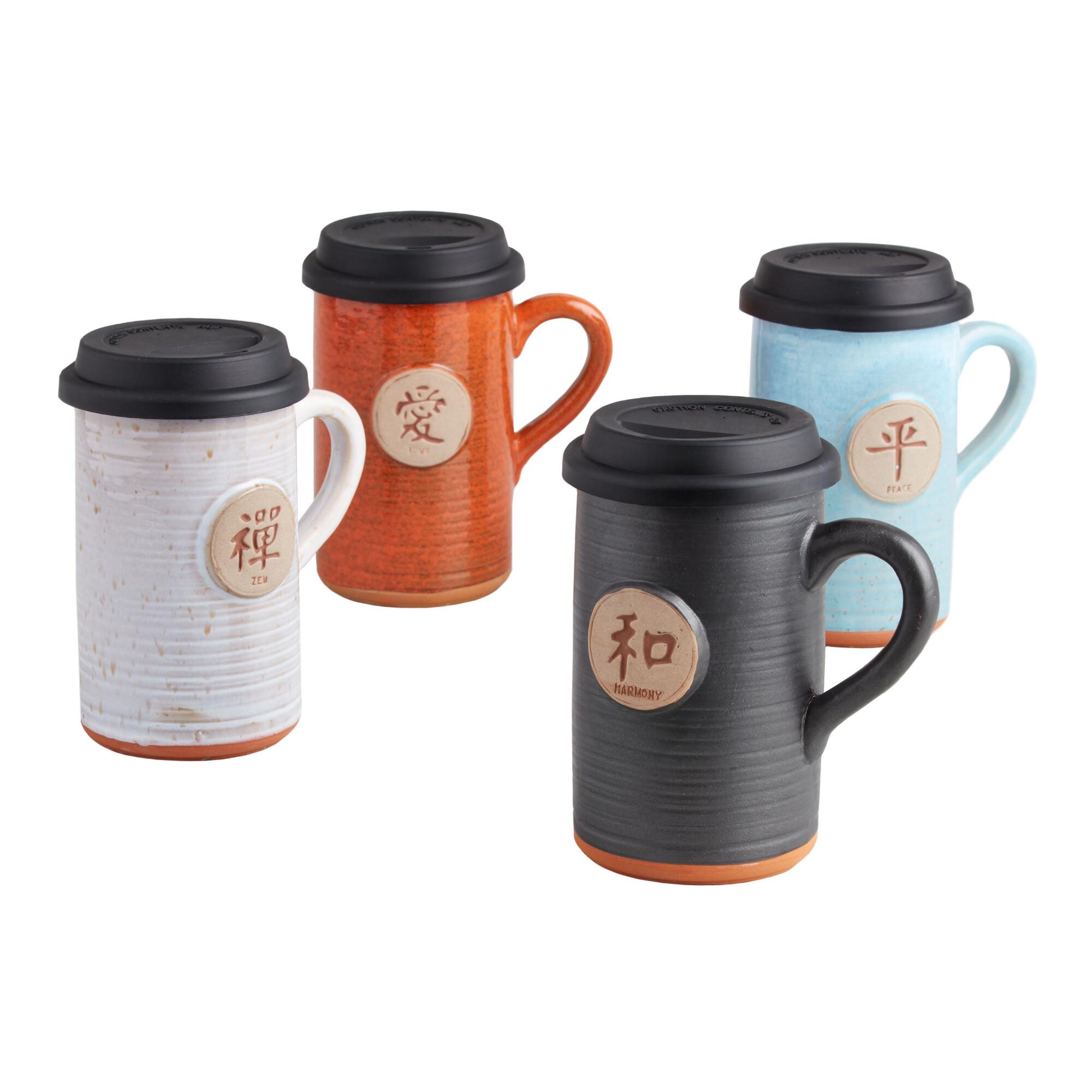 Chinese Sentiment Ceramic To Go Mug Collection by World Market
