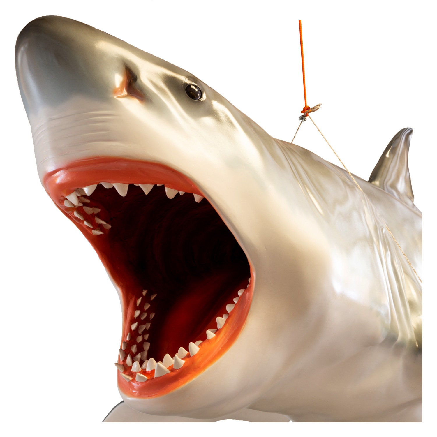 Life Size Jaws White Shark Hanging Figure Sculpture Huge Giant 11 Foot Length