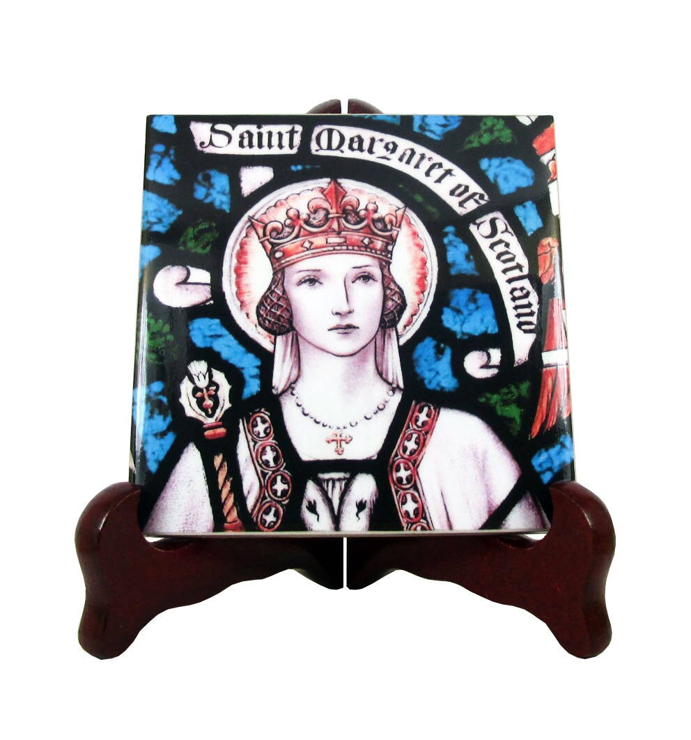 st Margaret Of Scotland - Catholic Saints Serie Icon On Ceramic Tile Saint Queen Saint
