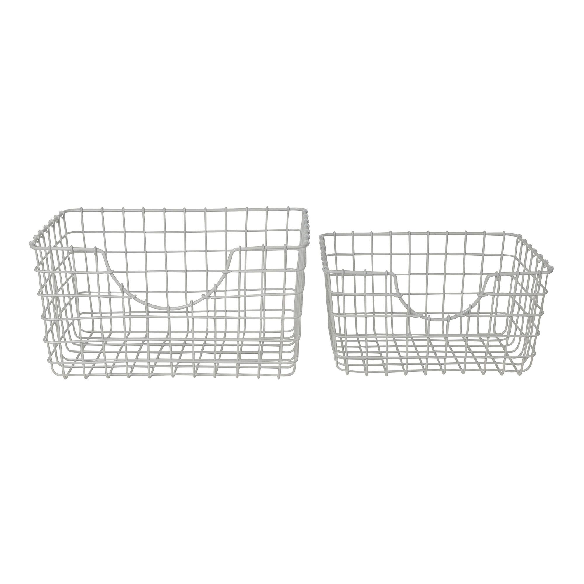 White Wire Wilson Storage Basket - Metal - Small by World Market