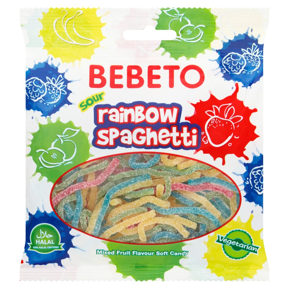 Bebeto Sour Rainbow Spaghetti 70g