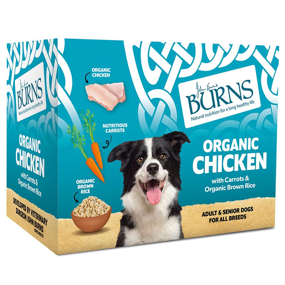 Burns Organic Chicken with Carrots and Organic Brown Rice - Saver Pack: 24 x 395g Trays