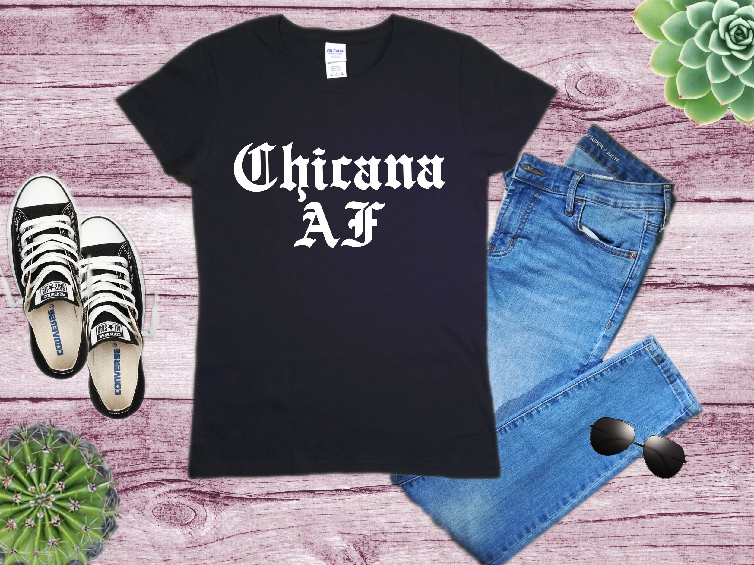 Chicana Af Mexican American Pride Shirt - Spanish Ladies Sizes T-Shirt Playera Latinx Orgullo Mexicano Different Colors Available