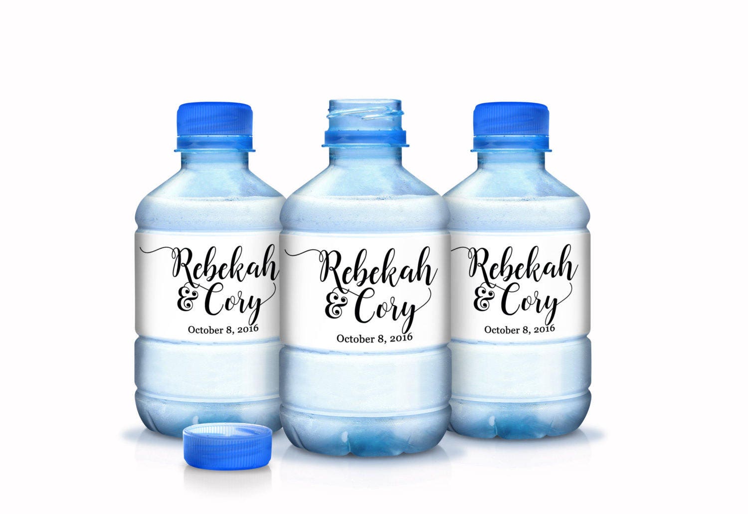 30 Personalized Custom Calligraphy Waterproof Wedding Water Bottle Labels - Bottled Wraps Stickers