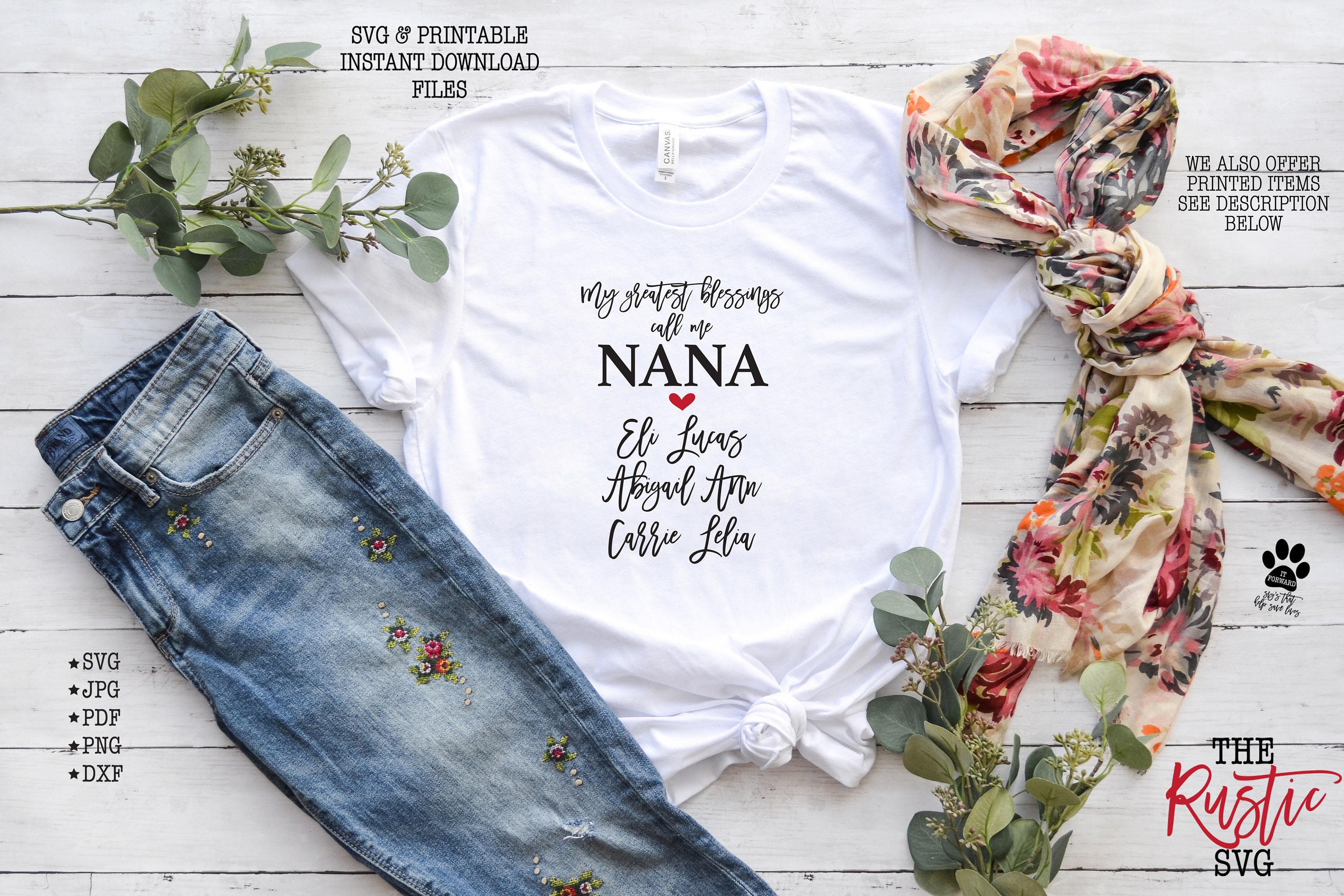My Greatest Blessings Call Me Nana, Custom Nana Svg, Gift, Names Shirt, Mother's Day Jpg, Cricut, Silhouette, 002