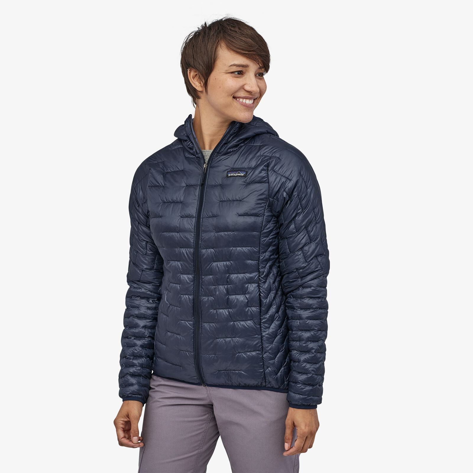 Patagonia Women's Micro Puff Hoody- Recycled Polyester, Classic Navy / XS