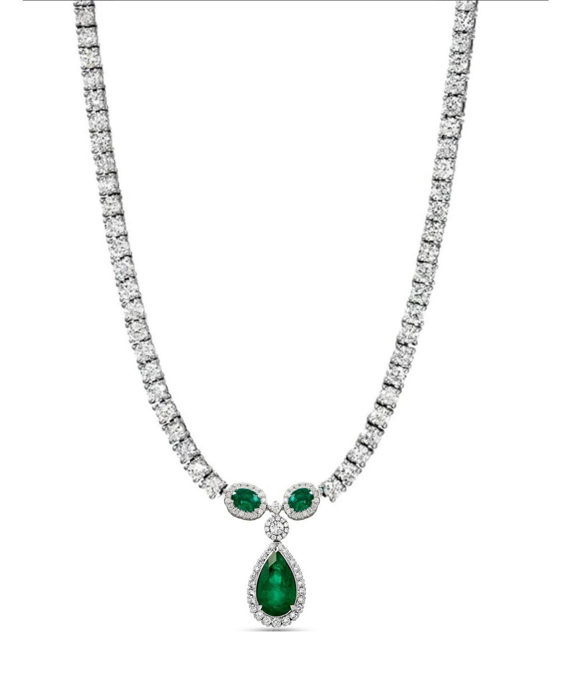 Emerald Necklace, Sterling Silver Emerald Necklace, Birthday Gift For Her, Jewelry, Wedding Necklace