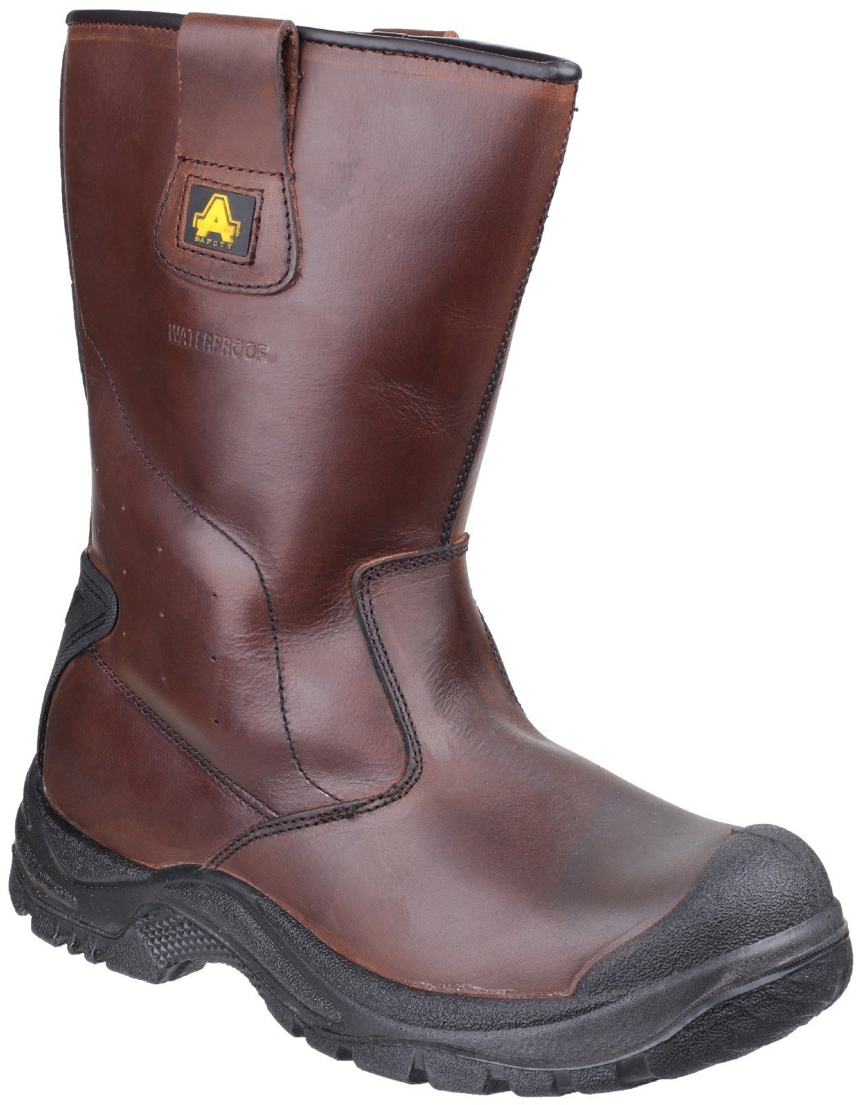 Amblers Unisex Safety Cadair Waterproof Pull on Rigger Boot Brown 24340 - Brown 12