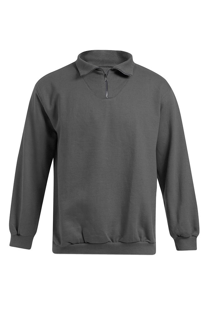 Troyer Sweatshirt Plus Size Herren, Graphit, XXXL