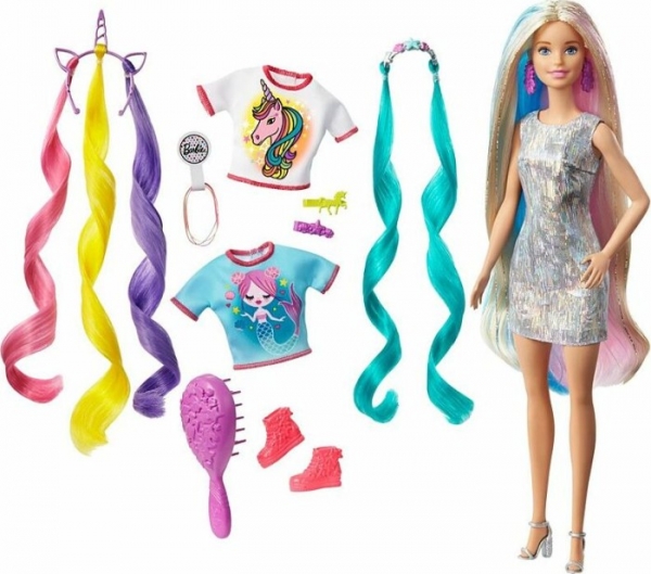 buy Barbie Fantasy Hair Doll with Mermaid Unicorn Looks (GHN04