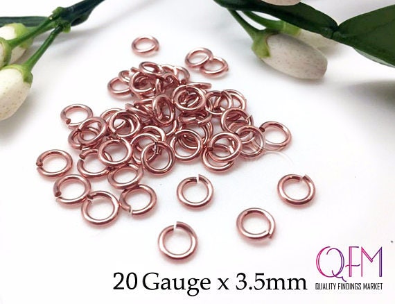 Wholesale Rose Gold Filled Jump Rings 20 Gauge 0.8x3.5mm - Red/Pink Filled, Jewelry Craft, Diy, Open Rings, Jbb Findings, 951787R