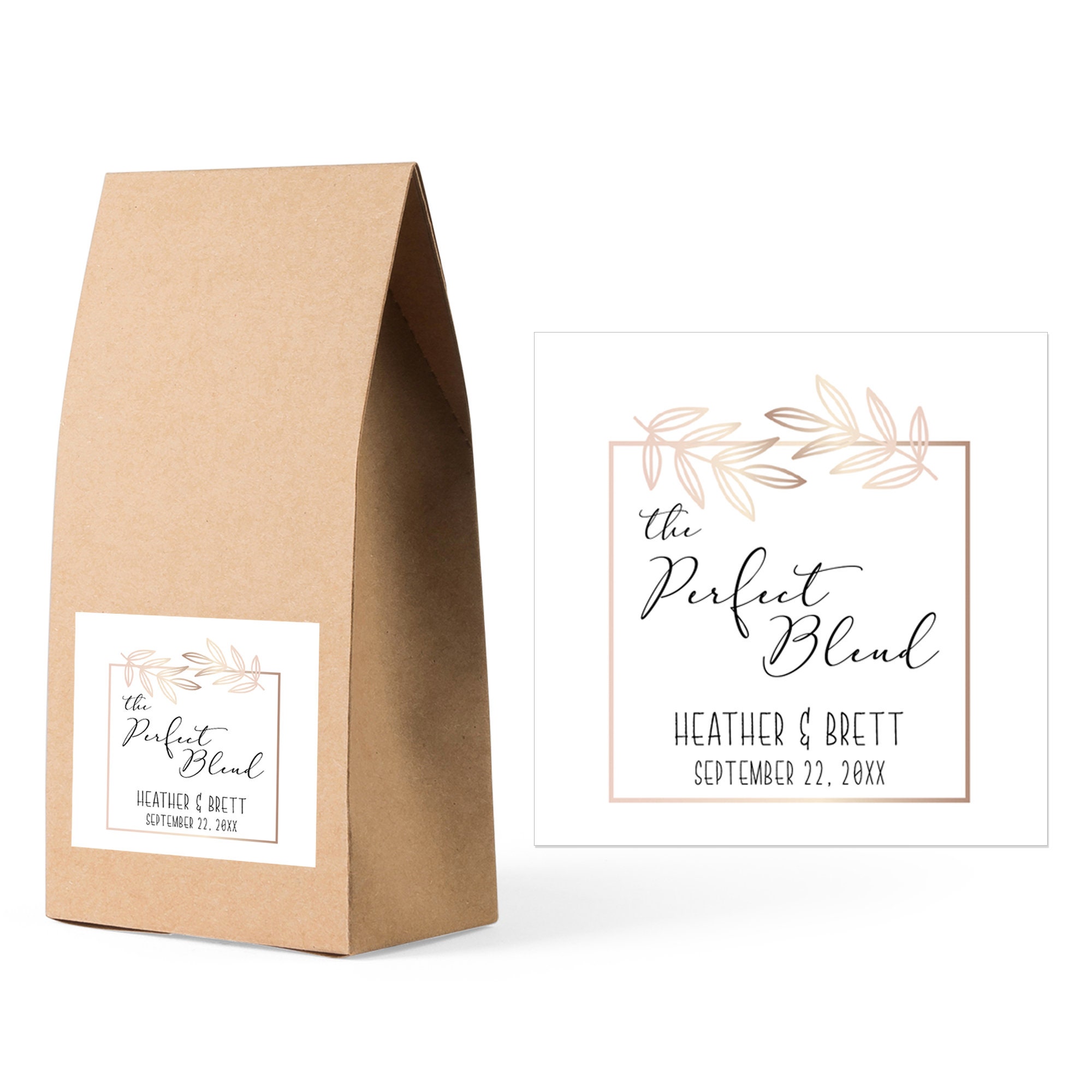 Perfect Blend Coffee Bag Label | Wedding Favor Labels For Favors| Make Your Own
