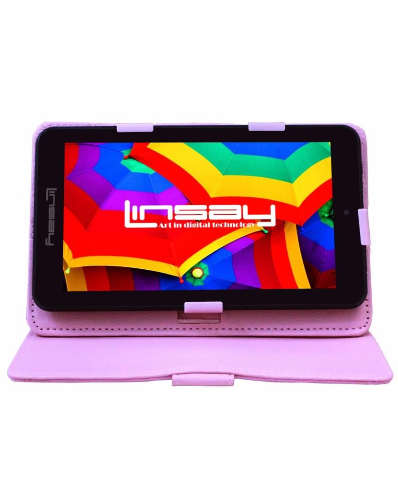 LINSAY 7-in Wi-Fi Only Android 10 Tablet with Accessories with Case Included | F7XHDBCLPINK