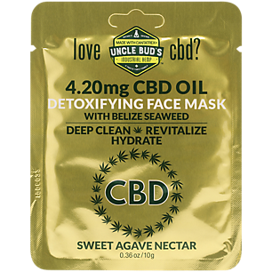 CBD Hemp Extract Detoxifying Face Mask - 4.20 MG CBD Oil Per Mask - Sweet Agave Nectar (1 Mask)
