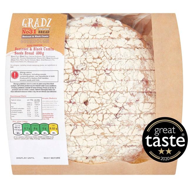 Gradz Yeast Free Sourdough Beetroot & Black Cumin Bread