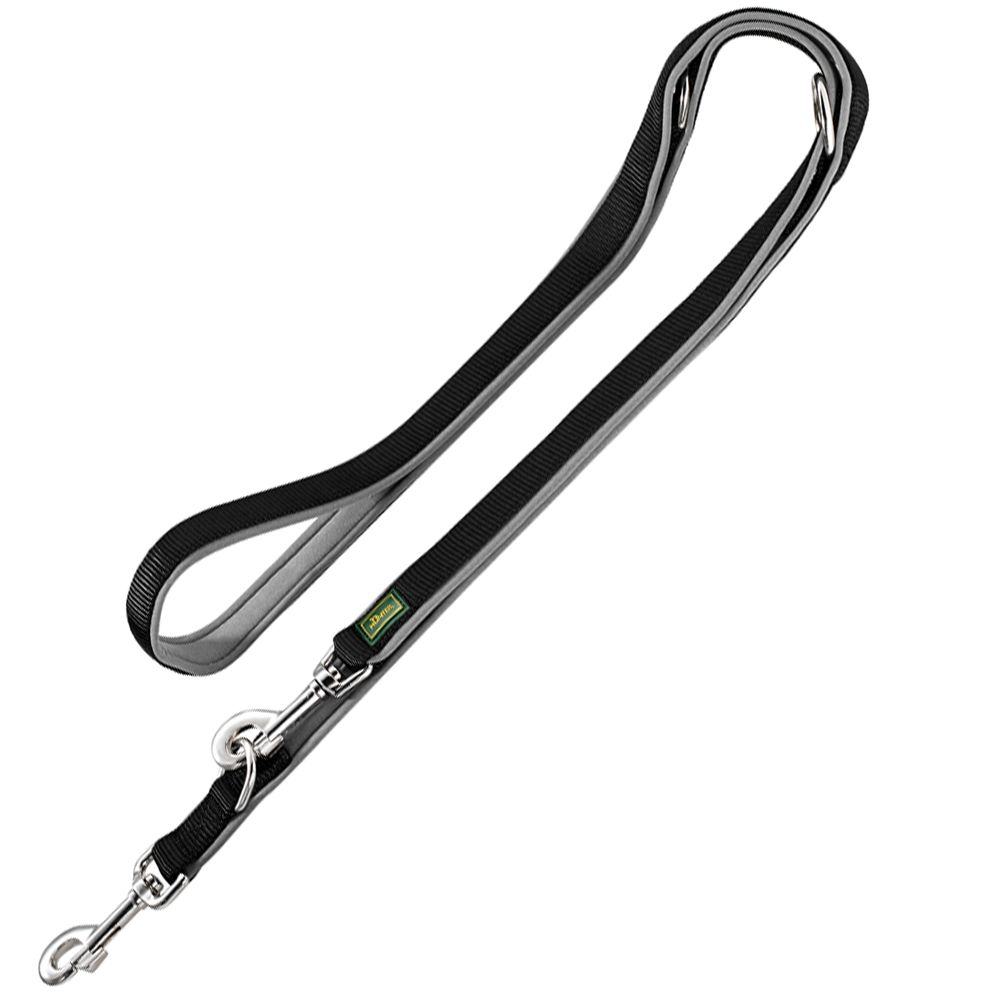 HUNTER Neoprene Lead - Black/ Grey - 200cm, adjustable