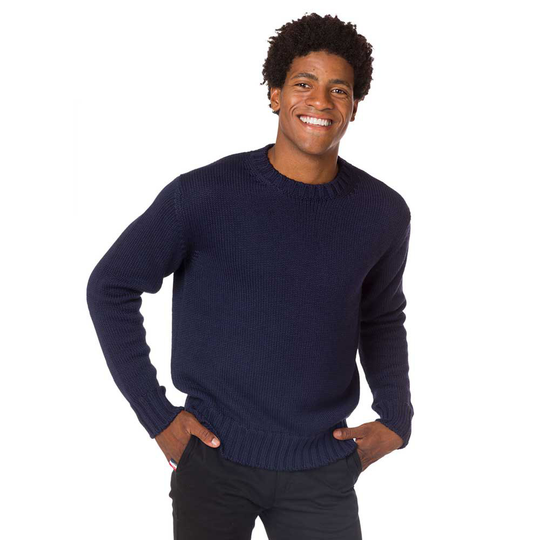 Mens navy blue crew neck sweater sale