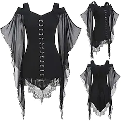 Buy Goth Girl Retro Vintage Punk Gothic Medieval Corset Masquerade Women's  Costume Vintage Cosplay Party / Evening Corset Carnival / Chiffon