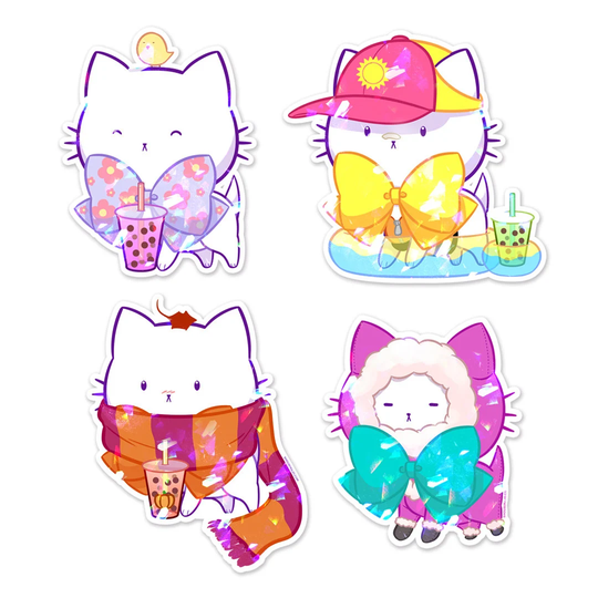 Buy Vinyl Sticker Seasons Bubble Kittea Sparkly Stickers Spring Summer ...