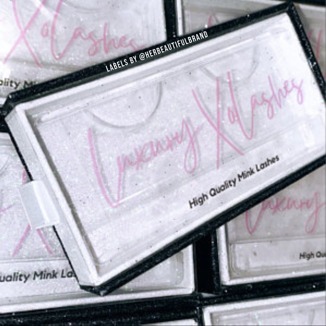 Eyelash Labels | Same-Day Shipping - Customized With Your Logo Design Packaging Printed On Professional Clear Gloss