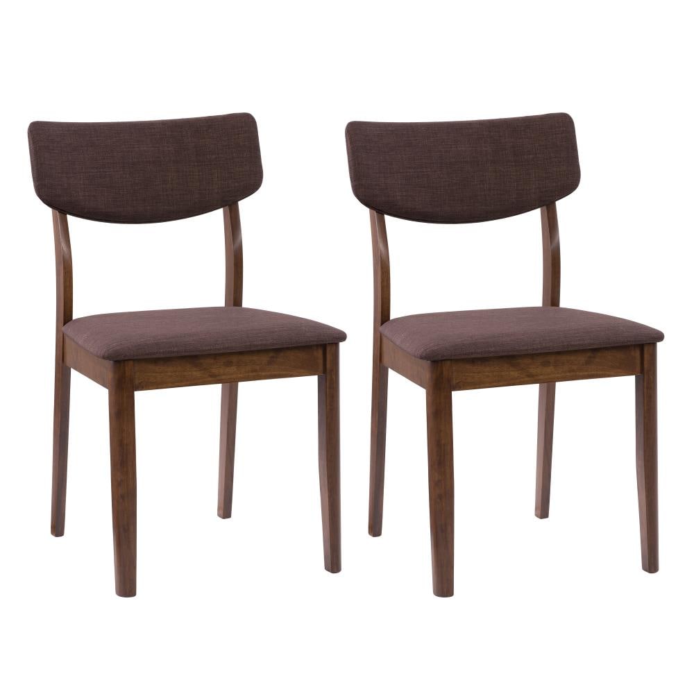CorLiving Branson Contemporary/Modern Polyester/Polyester Blend Upholstered Dining Side Chair (Wood Frame) in Brown | DSW-300-C