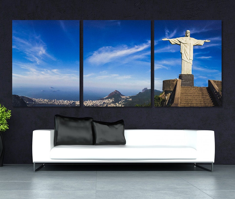 Christ The Redeemer Statue Large Canvas Print, Rio Wall Art, Brazil Art