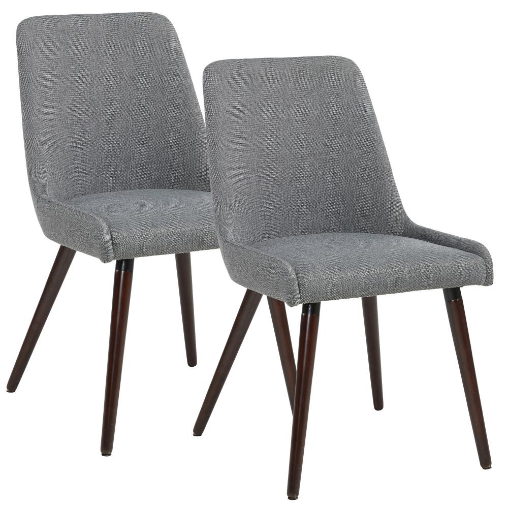 Worldwide Homefurnishings Set of 2 Contemporary/Modern Polyester/Polyester Blend Upholstered Dining Side Chair (Wood Frame) in Brown | 202-247WL/DG