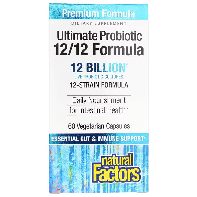 Natural Factors Ultimate Probiotic 12/12 Formula 60 Veg Capsules