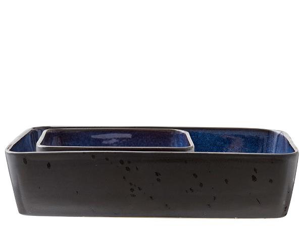 ​Bitz - Dish Rectangular​ Set Of 2 - Black/Dark Blue (821461)
