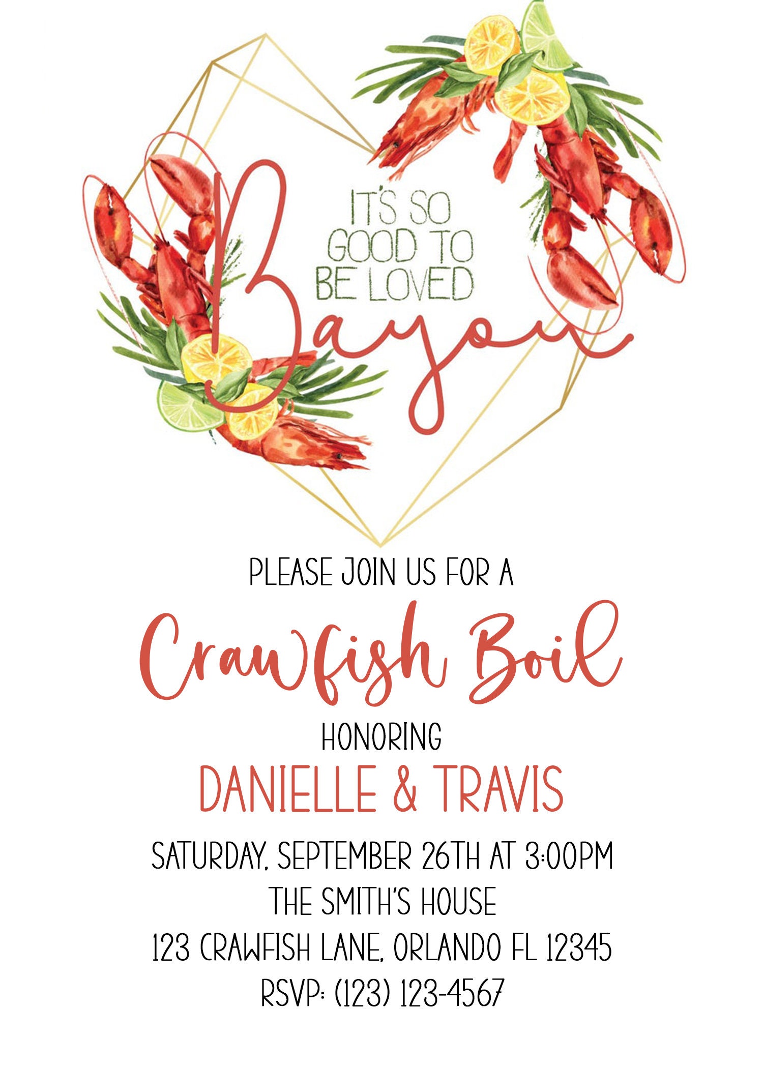 Crawfish Boil Wedding Shower Invitation, Couples Invite, Seafood Party Printable, Editable Instant Download