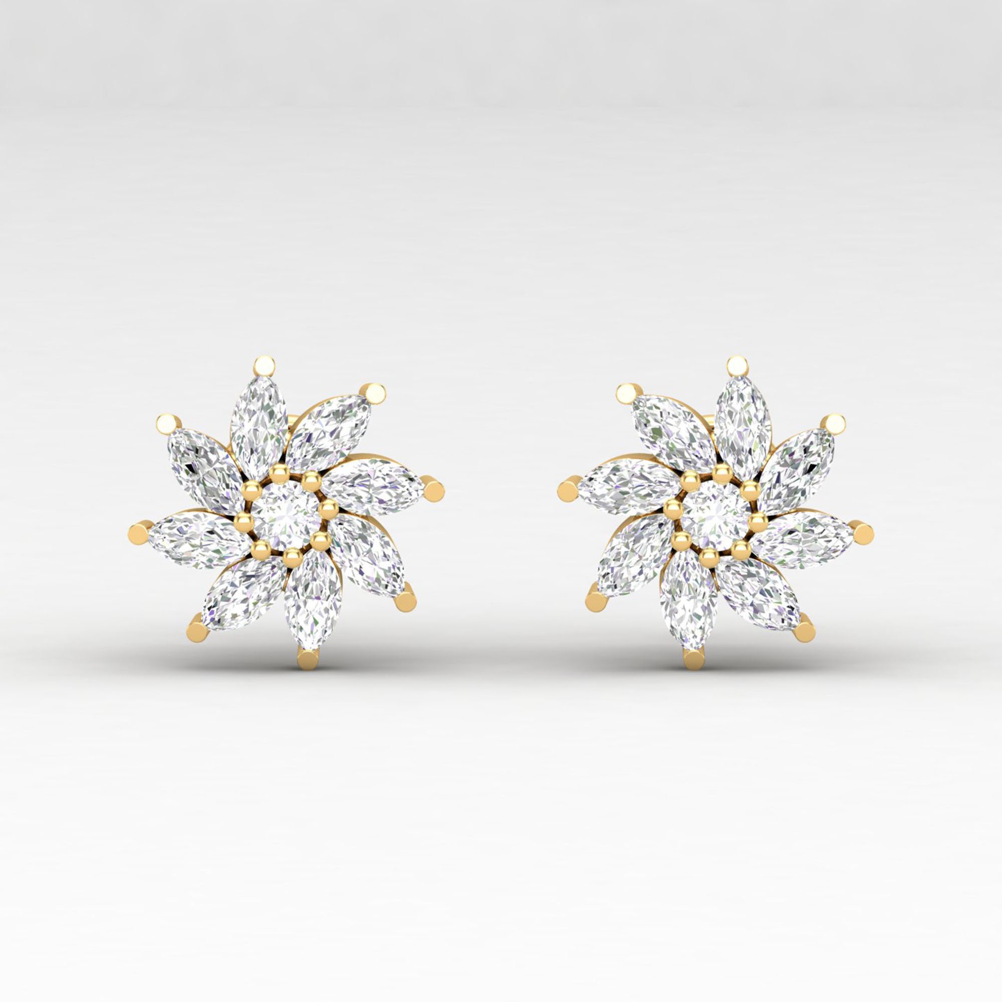 Diamond Piercing, Cartilage Earring, Gold Studs For Women, Marquise Earrings, Gift Her