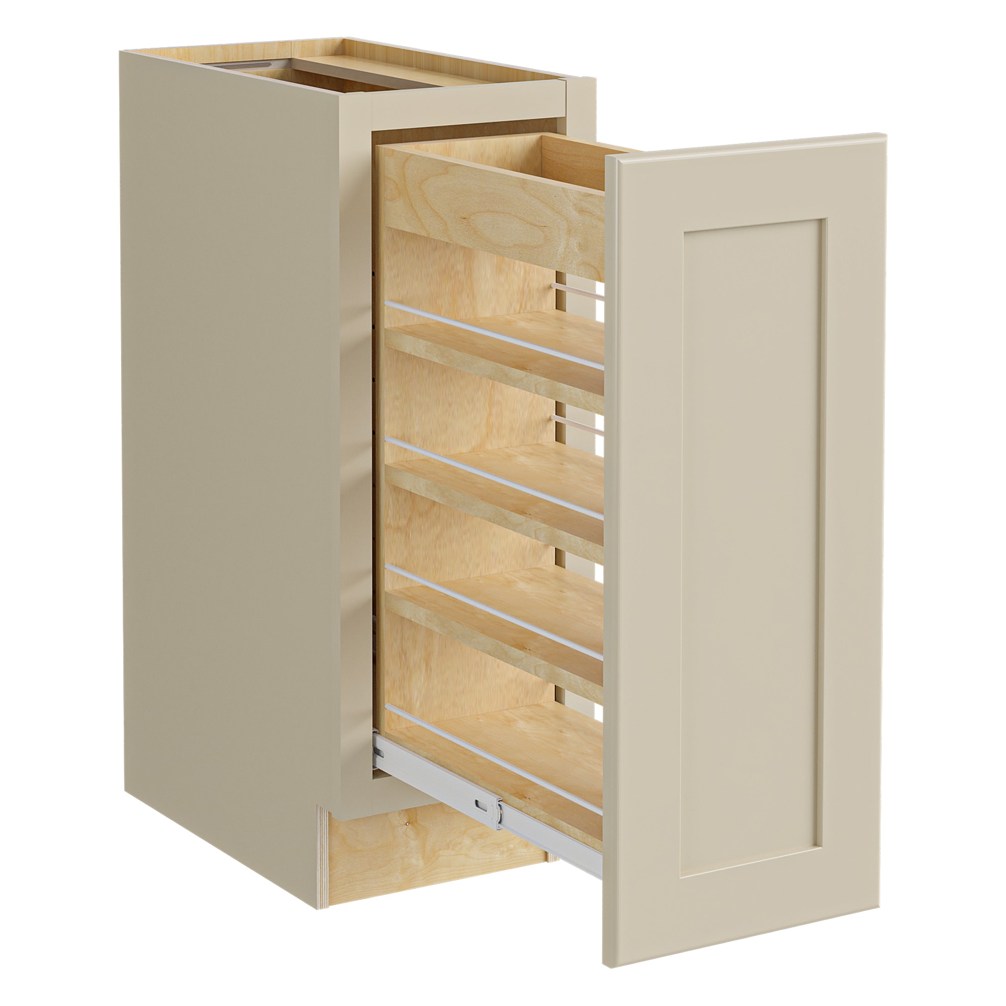 Luxxe Cabinetry 9-in W x 34.5-in H x 24-in D Norfolk Blended Cream Painted Door Base Fully Assembled Semi-custom Cabinet in Off-White | BPPO9-NBC