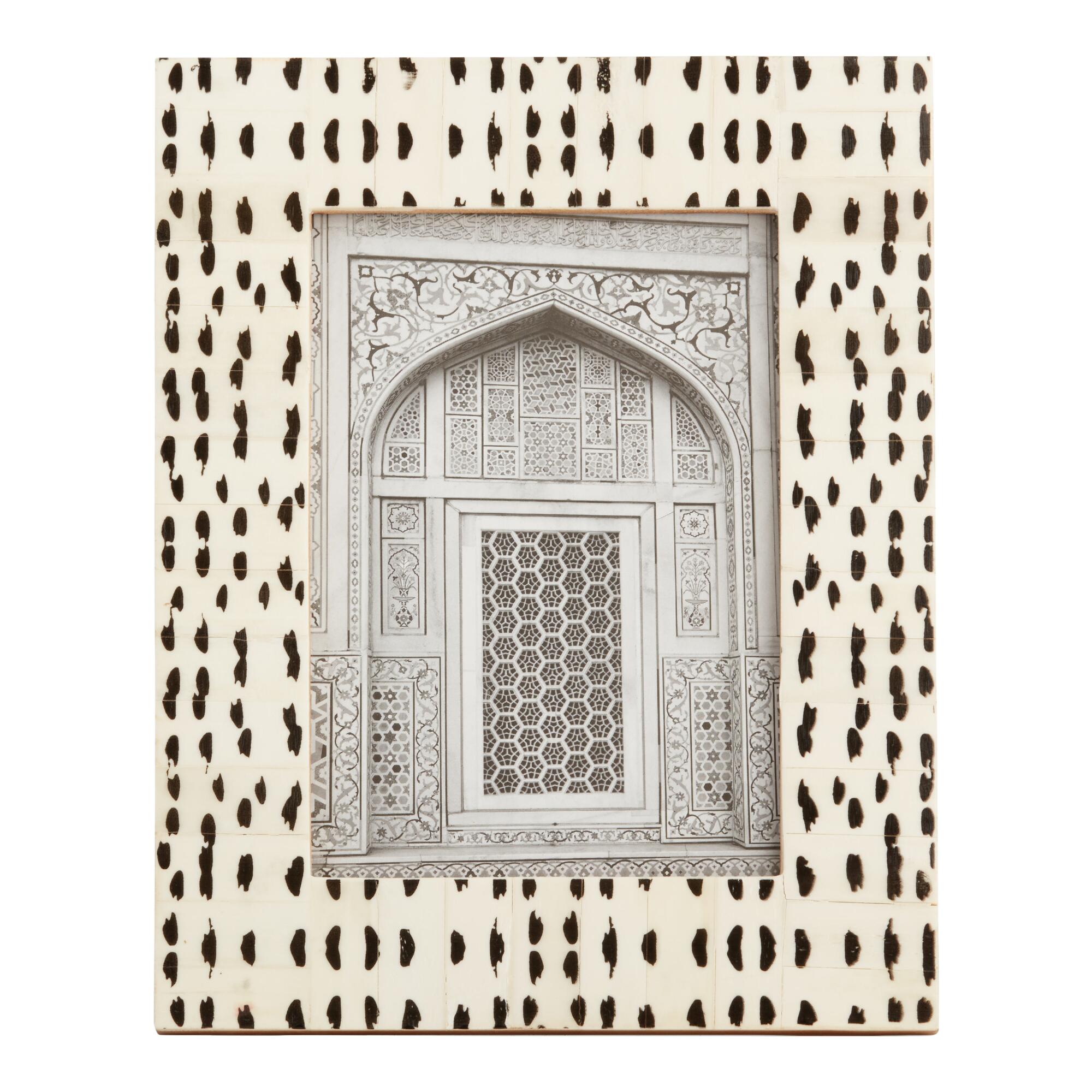 Black And White Abstract Dots Bone Frame by World Market