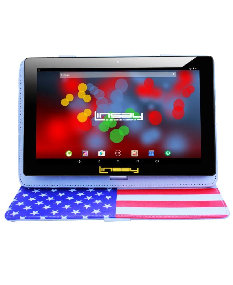 LINSAY 10.1-in Wi-Fi Only Android 10 Tablet with Accessories with Case Included | F10XIPSBCUSAS