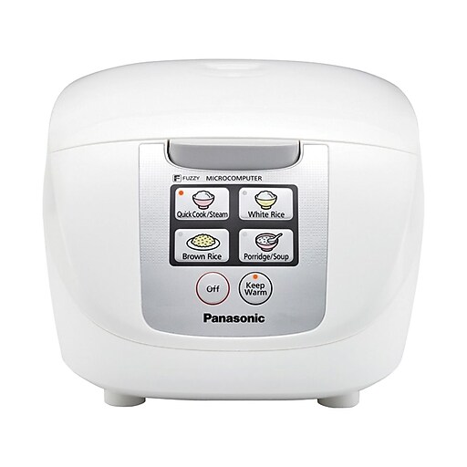 Panasonic 1 ltr Microcomputer Controlled/Fuzzy Logic One-Touch Rice Cooker, White (SR-DF101)