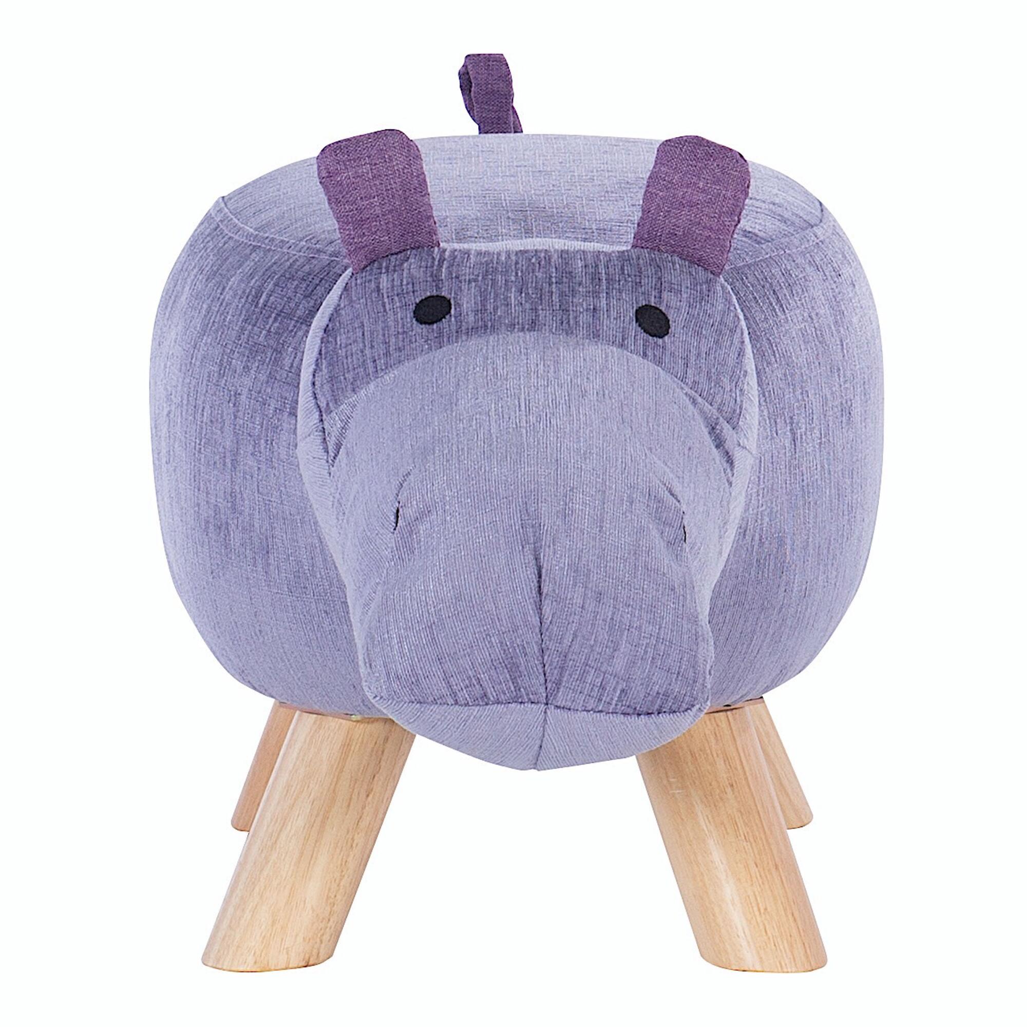Purple Ollie The Hippo Upholstered Kids Stool by World Market